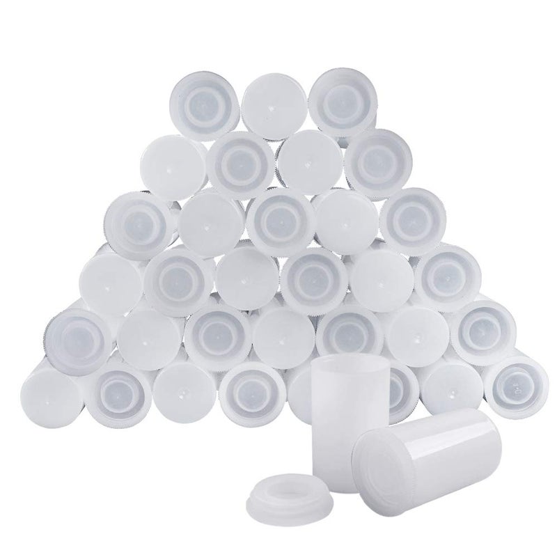Heqishun 35mm Film Canisters with Caps (35 Pack) Plastic White Empty Film Canister Case Bulk with Lids Storage Reel Containers for Storing Film, Small Accessories, Beads - Image 1